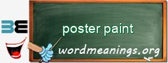 WordMeaning blackboard for poster paint